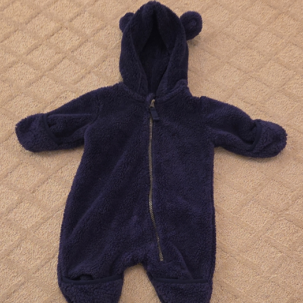 Hanna Andersson Plush Navy Kids Footie